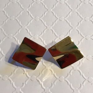 Trifari TM goldstone earrings